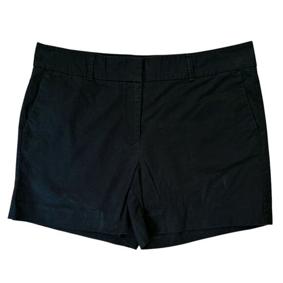 Ann Taylor Factory High-Rise Stretch Black Chino Shorts Size 12 35X5 - Picture 1 of 8